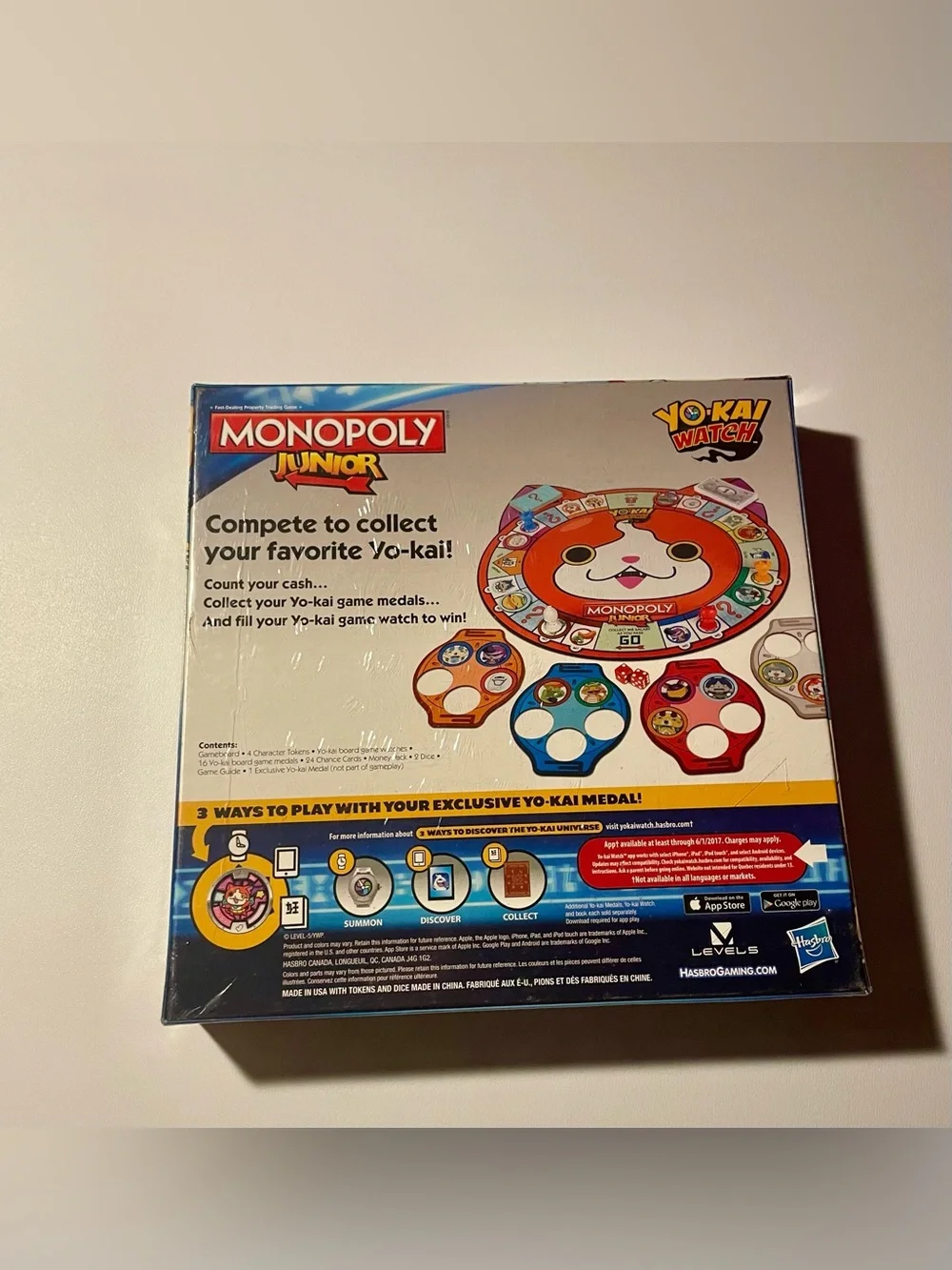 Hasbro Monopoly Junior Yo-Kai Watch Board Game - New Sealed Collectible Colorful